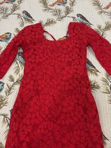 Red Lace Kurti