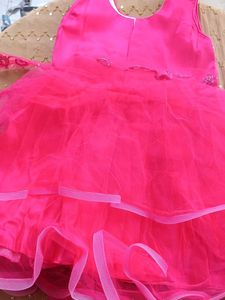 Stunning Pink Embellished kids frock