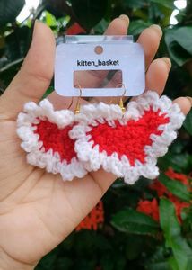 Crochet Heart Earrings