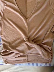 Nude Crop Top With Cross Pattern ♨️