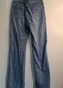 High-Waisted Front-Slit Panel Seam Flare Jeans