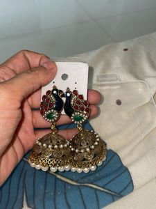 Peacock Jhumka Earrings - Indian Inspired Jewelry