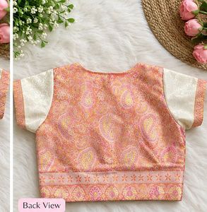 Elegant Pink Brocade Blouse