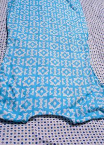 Blue Cotton Kurta Set with Dupatta