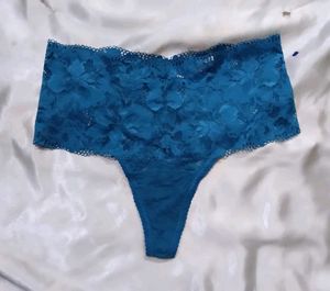 Teal Lace Thong Panty