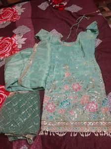 Beautiful Embellished plazo suit Set