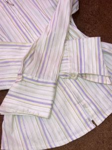 Striped Zip-Up Blouse