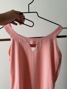 Pink Embellished Neck Tank Top