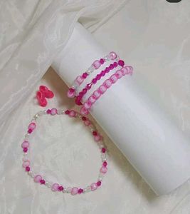 Beaded Bracelets and Anklet Set
