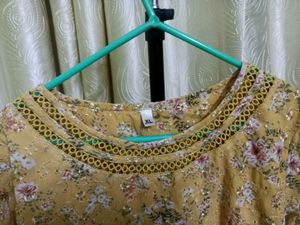 Yellow Floral Embroidered Blouse