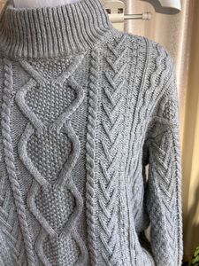 Imported grey Knit Turtleneck Sweater