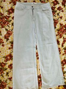 Zara Light-Wash Wide-Leg Jeans