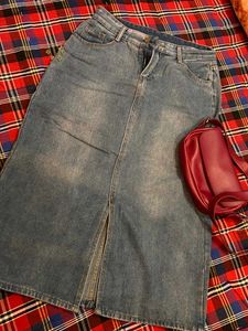 Stylish Denim Maxi Skirt