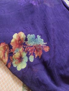 Royal Purple Saree with Gold Border