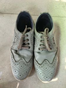 Grey Leather Casual Shoes | Size 10