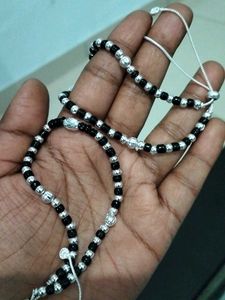 Stylish Gota chandi black moti anklet