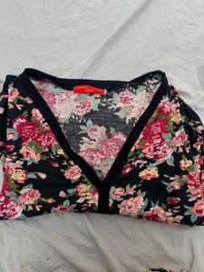 Floral Print Cardigan