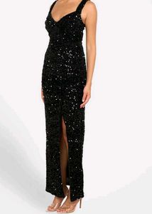 Sparkling Black Sequin Maxi Dress