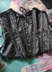 Black Brocade Corset Top
