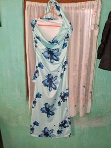 Light Blue Floral Maxi Dress