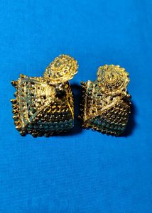 Golden Oxidised Big Jhumkas