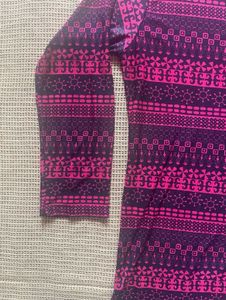 Purple and Pink Patterned Stretchable Kurta