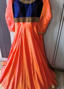 Heavy Embroidered Mulberry Silk Ethnic Gown