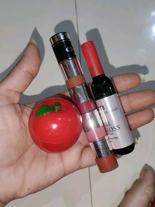 3 Lipbalm And Lipstick Combo