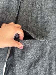Classic Gray Wool Blend Blazer
