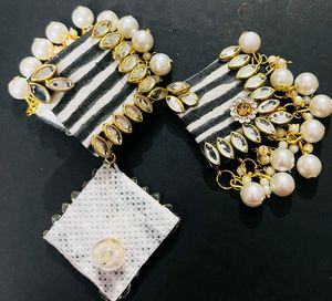 Fabric Fancy Long Size Earrings