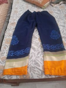 Stylish Blue Kurta with Orange Border and lining