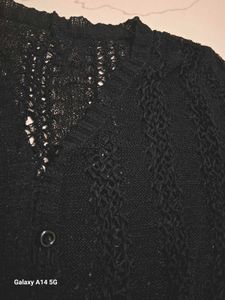Black Netted Cardigan