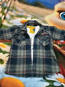 Kids Casual Plaid Shirt &amp; Shorts Set