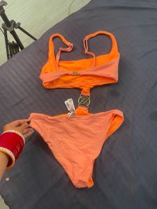 Chic Orange One-Piece Swimsuit
