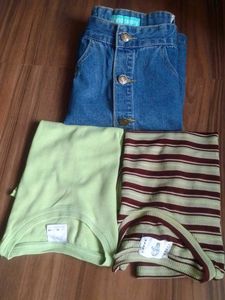 Denim Mini Skirt With 2 top For Young Girl