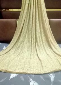 Tan golden net soft fabric for dupatta and dress m