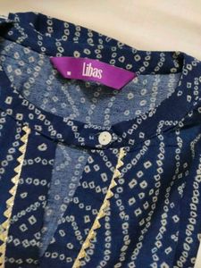 new Blue &amp; White Bandhani Print Kurta