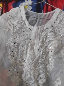 Elegant White Chikankari Kurti