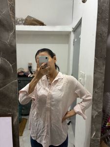 Pink Oversized Button-Up Shirt