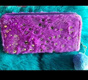 Cute Wallet For Girls With Pompom Design