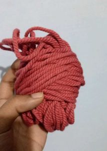 brick red,mustard 3 mm twisted cotton macrame cord