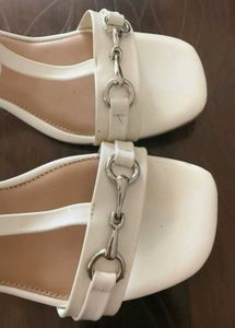 Elegant White heels with Detail