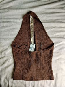 44 H&amp;M Embellished halterneck top