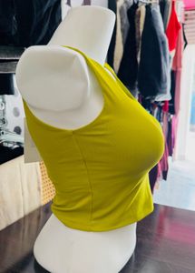 Yellow Sleeveless Crop Top