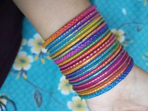 Multicolour Glass Bangle Set - Vibrant & Fun