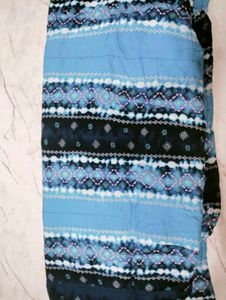 Blue Striped Sleeveless Midi Dress