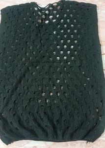 Chic Black Cut-Out Mesh Top with Tank