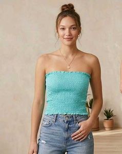 Smocked Tube Top - Teal