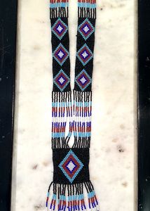 Beaded Necklace with Geometric Design