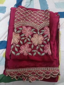 Brand new Georgette with embroidery work saree and